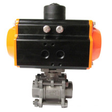 Q611F thread SS316 pneumatic 3pieces ball valve price